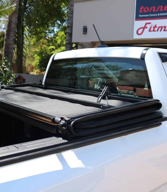 Tonneau King supreme hard tonneau cover folded open